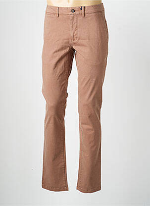 Pantalon chino tissage popeline taille normale marron CAMBRIDGE homme