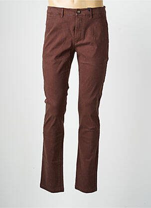 Pantalon chino tissage popeline taille normale marron CAMBRIDGE homme