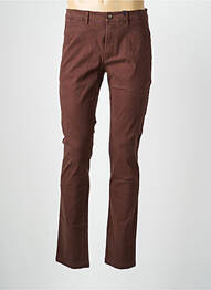 Pantalon chino tissage popeline taille normale marron CAMBRIDGE homme