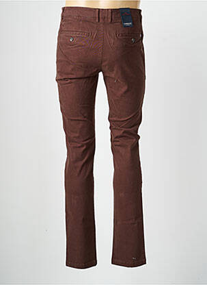 Pantalon chino tissage popeline taille normale marron CAMBRIDGE homme