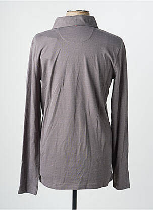 Polo tissage chiné manches longues gris CAMBRIDGE homme