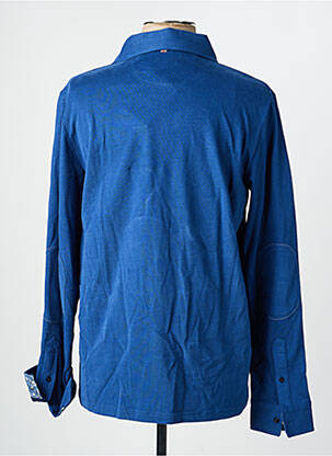 Polo manches longues manches longues bleu CAMBRIDGE homme