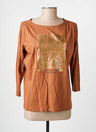 T-shirt manches 3/4 manches 3/4 marron JULIE GUERLANDE femme