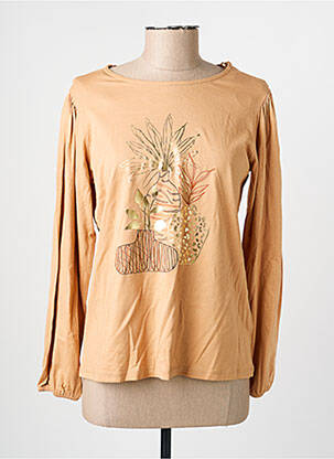 T-shirt manches longues manches longues marron JULIE GUERLANDE femme