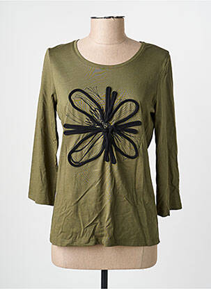 T-shirt manches 3/4 manches 3/4 vert JULIE GUERLANDE femme