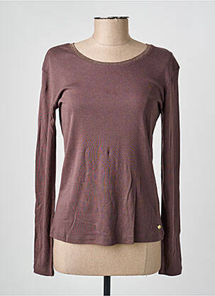 T-shirt manches longues manches longues marron C'EST BEAU LA VIE femme