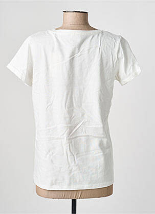 T-shirt sérigraphie floquée manches courtes blanc C'EST BEAU LA VIE femme