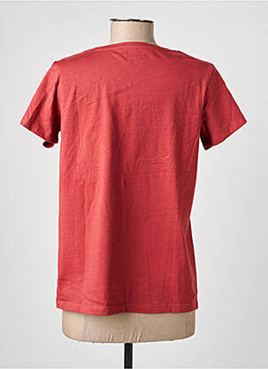 T-shirt sérigraphie floquée manches courtes rouge C'EST BEAU LA VIE femme