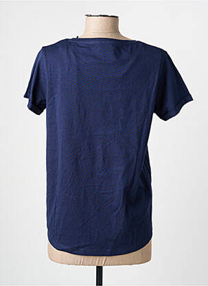 T-shirt sérigraphie floquée manches courtes bleu C'EST BEAU LA VIE femme