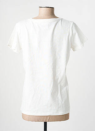 T-shirt sérigraphie floquée manches courtes blanc C'EST BEAU LA VIE femme