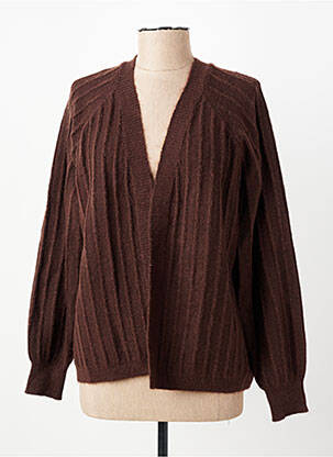 Gilet manches longues stretch marron C'EST BEAU LA VIE femme