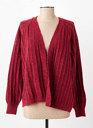Gilet manches longues stretch rouge C'EST BEAU LA VIE femme