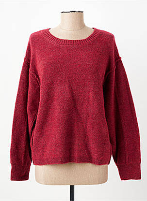 Pull coupe droite manches longues rouge C'EST BEAU LA VIE femme