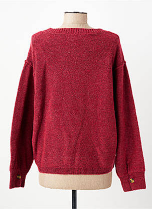 Pull coupe droite manches longues rouge C'EST BEAU LA VIE femme