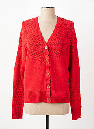 Gilet manches longues stretch rouge C'EST BEAU LA VIE femme