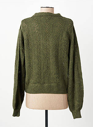 Gilet manches longues maille ajourée vert JULIE GUERLANDE femme