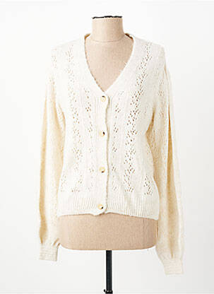 Gilet manches longues coupe cintrée blanc JULIE GUERLANDE femme