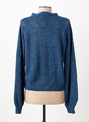 Gilet manches longues maille ajourée bleu JULIE GUERLANDE femme