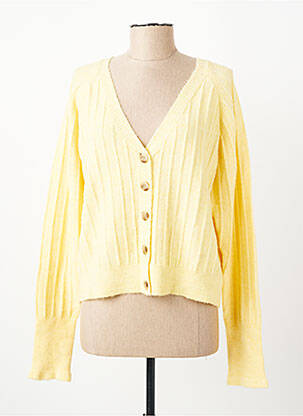 Gilet manches longues stretch jaune C'EST BEAU LA VIE femme