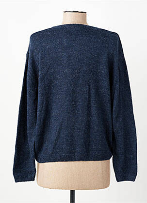 Gilet manches longues fermeture boutonnée sur le devant bleu C'EST BEAU LA VIE femme
