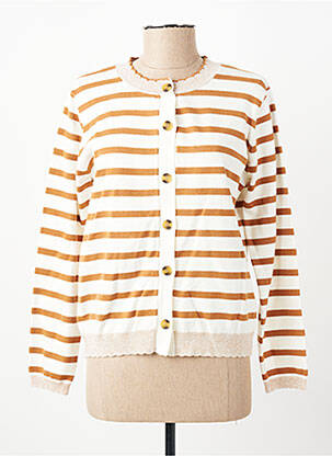 Gilet manches longues col rond blanc C'EST BEAU LA VIE femme
