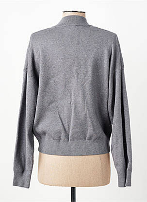 Gilet manches longues col rond gris C'EST BEAU LA VIE femme