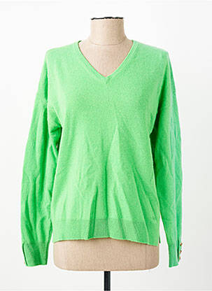 Pull coupe cintrée manches longues vert JULIE GUERLANDE femme