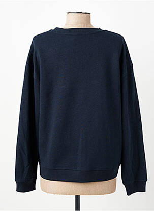 Sweat-shirt sérigraphie floquée manches longues bleu C'EST BEAU LA VIE femme
