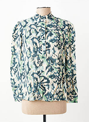 Blouse tissage popeline manches longues bleu C'EST BEAU LA VIE femme