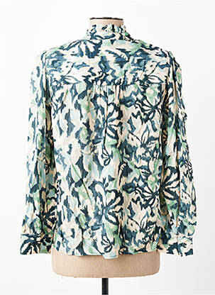 Blouse tissage popeline manches longues bleu C'EST BEAU LA VIE femme