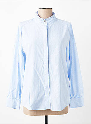 Chemisier coupe droite manches longues bleu JULIE GUERLANDE femme