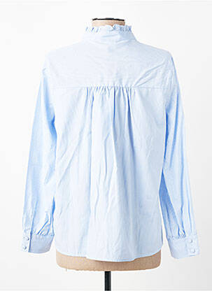 Chemisier coupe droite manches longues bleu JULIE GUERLANDE femme