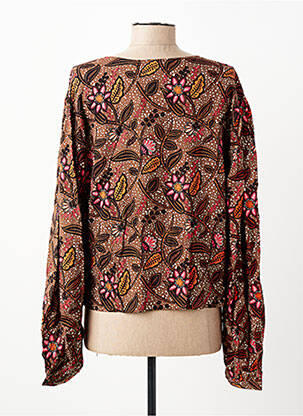 Blouse tissage popeline manches longues orange C'EST BEAU LA VIE femme