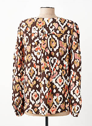 Blouse manches longues manches longues marron C'EST BEAU LA VIE femme