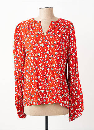 Blouse imprimé fleurs manches longues orange C'EST BEAU LA VIE femme