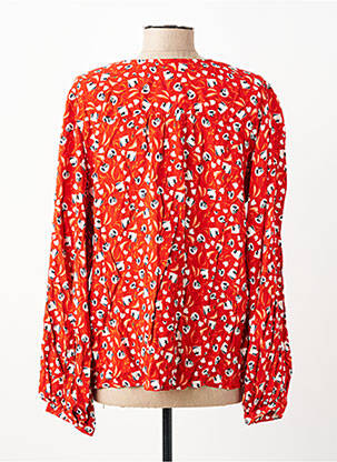 Blouse imprimé fleurs manches longues orange C'EST BEAU LA VIE femme