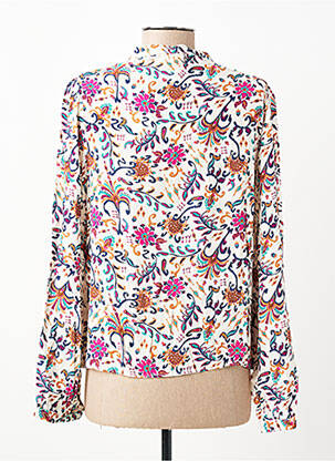 Chemisier imprimé fleurs manches longues beige C'EST BEAU LA VIE femme