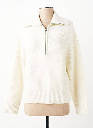 Pull resserrée sur le bas manches longues beige C'EST BEAU LA VIE femme