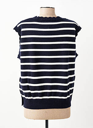 Pull resserrée sur le bas sans manche bleu C'EST BEAU LA VIE femme