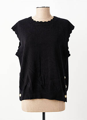 Pull stretch sans manche noir C'EST BEAU LA VIE femme