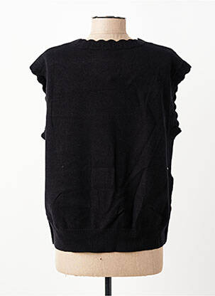 Pull stretch sans manche noir C'EST BEAU LA VIE femme