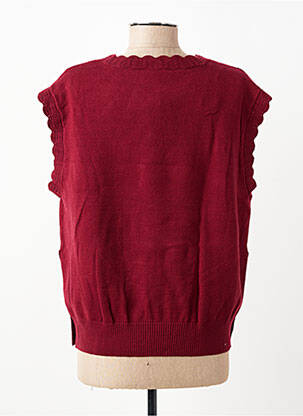 Pull stretch sans manche rouge C'EST BEAU LA VIE femme