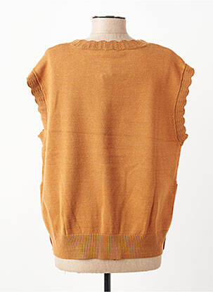 Pull stretch sans manche jaune C'EST BEAU LA VIE femme