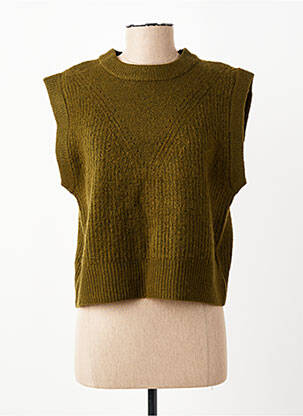 Pull stretch sans manche vert C'EST BEAU LA VIE femme