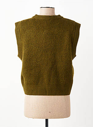 Pull stretch sans manche vert C'EST BEAU LA VIE femme