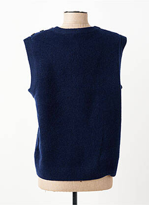 Pull stretch sans manche bleu C'EST BEAU LA VIE femme