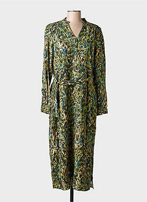 Robe longue manches longues manches longues vert JULIE GUERLANDE femme