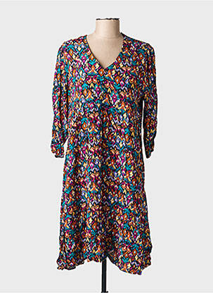 Robe mi-longue manches 3/4 manches 3/4 noir C'EST BEAU LA VIE femme