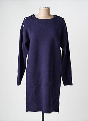 Robe pull resserrée sur le bas manches longues bleu C'EST BEAU LA VIE femme