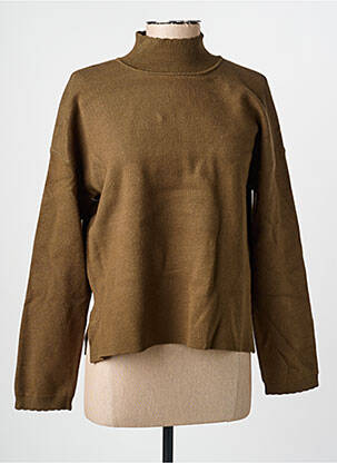 Pull coupe droite manches longues vert C'EST BEAU LA VIE femme